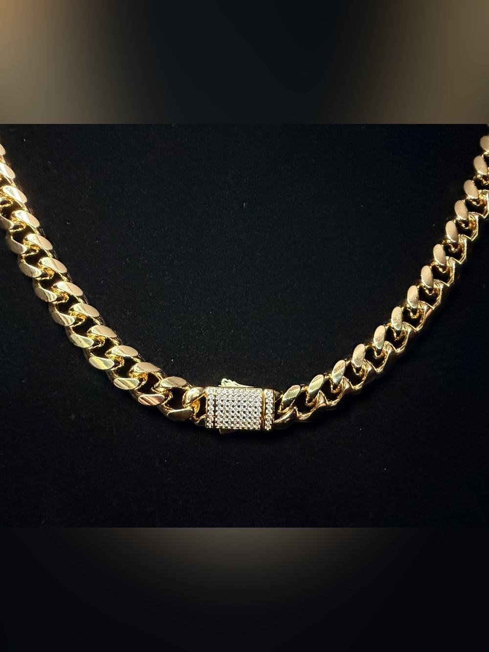 Iced Out Box Lock Cuban 22in 10MM 14K Gold Premium Finish. AAA CZ Brand New